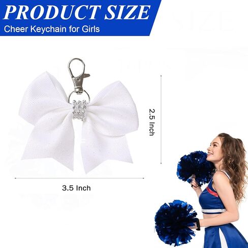 12 قطعة بريق لامع القوس المفاتيح لفتاة Bowknot المرأة حقيبة الظهر حقيبة يهتف فريق التشجيع الرياضة هدية in Kuwait