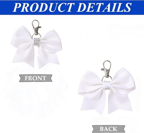 12 قطعة بريق لامع القوس المفاتيح لفتاة Bowknot المرأة حقيبة الظهر حقيبة يهتف فريق التشجيع الرياضة هدية in Kuwait