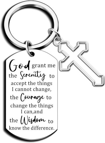Serenity Prayer Gifts Inspirational Gifts Positive Saying Quotes Signs Inspirational Keychain Mental Health Gift for Mom Women Friends Bible Verse Religious Christian Keychain in Saudi Arabia
