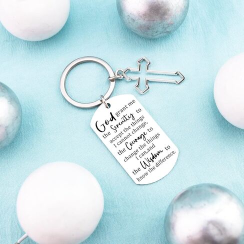 Serenity Prayer Gifts Inspirational Gifts Positive Saying Quotes Signs Inspirational Keychain Mental Health Gift for Mom Women Friends Bible Verse Religious Christian Keychain in Saudi Arabia