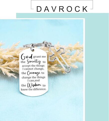 Serenity Prayer Gifts Inspirational Gifts Positive Saying Quotes Signs Inspirational Keychain Mental Health Gift for Mom Women Friends Bible Verse Religious Christian Keychain in Saudi Arabia