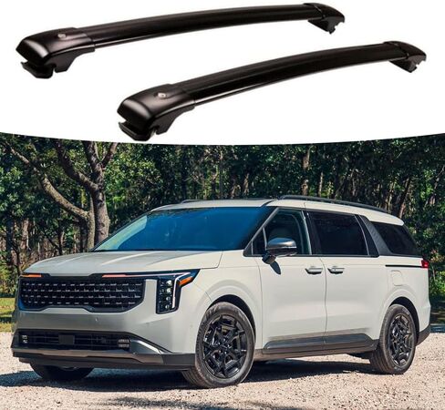 Crossbars Fits for KIA Carnival 2021 2022 2023 2024 2025 2026 Cross Bar Roof Rack Rail Luggage Cargo Carrier Adjustable Lockable Black in Kuwait
