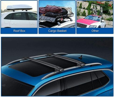 Crossbars Fits for KIA Carnival 2021 2022 2023 2024 2025 2026 Cross Bar Roof Rack Rail Luggage Cargo Carrier Adjustable Lockable Black in Kuwait