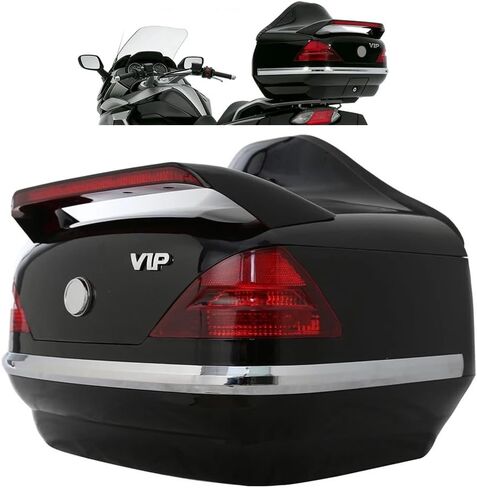 Motorcycle Luggage Trunk W/Tail Light Compatible with Harley Davidson Honda Yamaha Suzuki, Motorcycle Luggage Trunk Tail Box w/Back Pad in Saudi Arabia