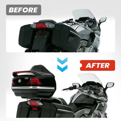 Motorcycle Luggage Trunk W/Tail Light Compatible with Harley Davidson Honda Yamaha Suzuki, Motorcycle Luggage Trunk Tail Box w/Back Pad in Saudi Arabia