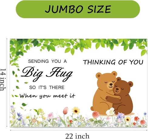 بطاقة تهنئة عملاقة للتفكير فيك ترسل لك بطاقة تهنئة تحفيزية ضخمة مع ظرف كبير للغاية للحصول على بطاقة جيدة هدية تشجيعية ضخمة للأولاد والبنات والرجال والنساء، 35.56 سم × 55.88 سم in Kuwait