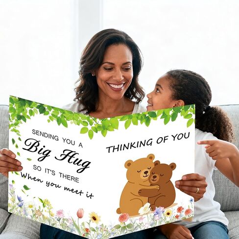 بطاقة تهنئة عملاقة للتفكير فيك ترسل لك بطاقة تهنئة تحفيزية ضخمة مع ظرف كبير للغاية للحصول على بطاقة جيدة هدية تشجيعية ضخمة للأولاد والبنات والرجال والنساء، 35.56 سم × 55.88 سم in Kuwait