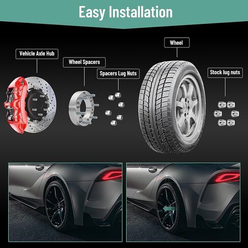 فواصل عجلات 6X5.5 متوافقة مع Tacoma 4Runner Tundra FJ Land Cruiser، محولات مركزية للعروة مقاس 1.25 بوصة 6x139.7 مم، تجويف 108 مم، مسافة خيط M12x1.5، غير مركزية in Kuwait