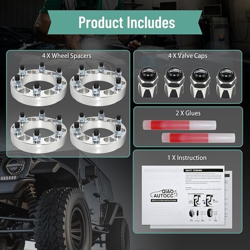 فواصل عجلات 6X5.5 متوافقة مع Tacoma 4Runner Tundra FJ Land Cruiser، محولات مركزية للعروة مقاس 1.25 بوصة 6x139.7 مم، تجويف 108 مم، مسافة خيط M12x1.5، غير مركزية in Kuwait