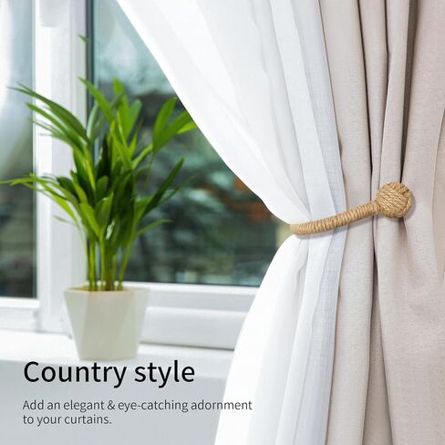 2pcs Curtain Holdbacks Hand-Woven Vintage Style Curtain Holdbacks,Curtain Tiebacks Wall Mounted Curtain Hooks Holders for Drapes in Saudi Arabia