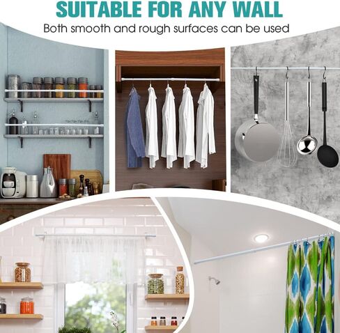 قضبان ستائر زنبركية 2 حزمة، 28-48 بوصة بيضاء قابلة للتعديل بدون قضيب ضغط للنوافذ، توتر صغير رقيق قابل للتوسيع للحمام والمطبخ in Kuwait