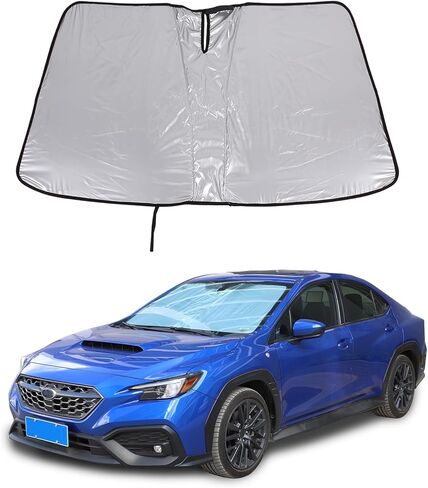 مظلة شمس للزجاج الأمامي الأمامي متوافقة مع Subaru WRX 2022-2024، غطاء شمسي للسيارة قابل للطي ودرع شمسي للحماية من الأشعة فوق البنفسجية (سلك فولاذي لذاكرة الزجاج الأمامي) in Saudi Arabia