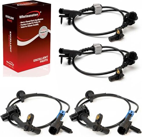 مستشعر سرعة عجلة ABS 4 قطع: أمامي وخلفي يسار ويمين متوافق مع كاديلاك 2007-2014 إسكاليد V8 6.0L/6.2L، شيفروليه 2007-2012 سيلفرادو 1500 V6 4.3L V8 4.8L/5.3L/6.0L/6.2L، انظر الملاءمة in Kuwait