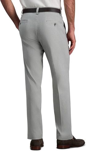Haggar Mens Cool Right Performance Flex Straight Fit Flat Front Pant Dark Grey in Saudi Arabia