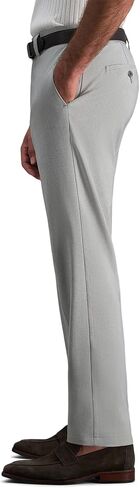 Haggar Mens Cool Right Performance Flex Straight Fit Flat Front Pant Dark Grey in Saudi Arabia