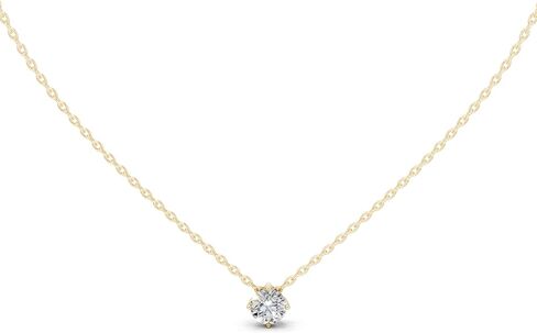 قلادة سوليتير دائرية الشكل مرصعة بألماس مختبري للنساء من الذهب عيار 14 قيراط، فضي (0.50-2 قيراط، لون F-G، نقاء VS1-VS2) in Kuwait