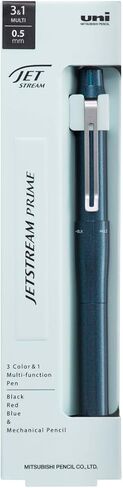 Uni Jetstream Prime 3&1 Multifunction Ballpoint Pen, Equipped with 0.7mm Oil-Based Ink (Black, Red, Blue), 0.5mm Mechanical Pencil, Metal Body, Black, MSXE455007.24 in Saudi Arabia