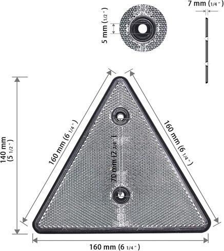 Tail Rear Back Marker Indicator Triangle Automotive Reflectors for Car Van Truck Trailer - White - Pack of 2 in Saudi Arabia