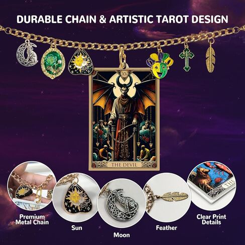 بطاقة التارو معطر هواء السيارة ملحقات مرآة الرؤية الخلفية، 6 قطع زينة معلقة بوهو ويتشي مع سلسلة ساحرة، ديكور جمالي للسيارة على شكل قمر الشمس، مجموعة ناشر ورق معطر للنساء والرجال in Kuwait