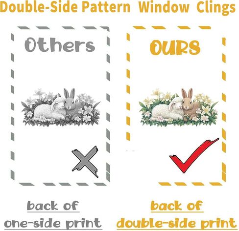 He is Risen Easter Window Clings, Religious Cross Bunny Rabbit Lamb Dove Lily Flower Stickers Decals Decor, Spring Christian Holiday Home Kitchen Decor in Kuwait