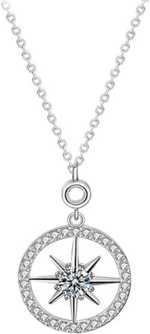 14K Gold Moissanite Star Necklace, Octagram Compass Pendant Necklace - Perfect Birthday and Holiday Gift for Mom, Wife and Girlfriend in Saudi Arabia