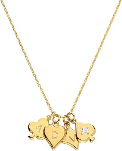 OAK & LUNA - Personalized Willow Card Initial Necklace - Diamond Option - Custom Gift for Her, Women, Mom - Dainty Gift for Mother's Day, Christmas in Saudi Arabia