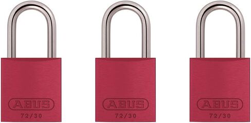 ABUS 09122 72/30 قفل أمان من الألومنيوم بمفتاح على حد سواء، عدد 3، برتقالي، 3 قطع in Saudi Arabia