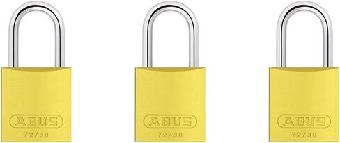 ABUS 09122 72/30 قفل أمان من الألومنيوم بمفتاح على حد سواء، عدد 3، برتقالي، 3 قطع in Saudi Arabia
