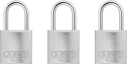 ABUS 09122 72/30 قفل أمان من الألومنيوم بمفتاح على حد سواء، عدد 3، برتقالي، 3 قطع in Saudi Arabia