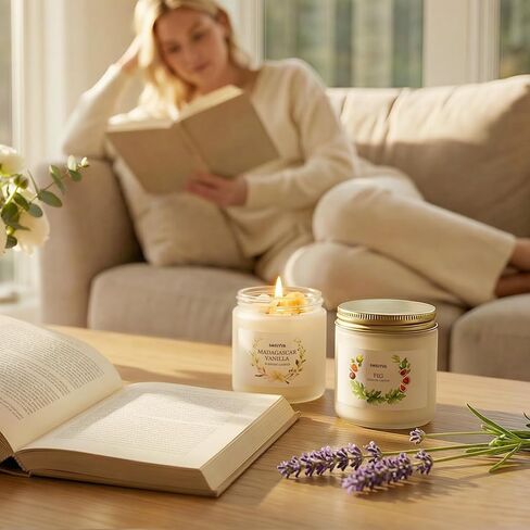 8 عبوات من الشموع المعطرة للمنزل، 28oz شموع الصويا الكريستالية - تدوم 200 ساعة، مجموعات شموع عطرية للنساء هدية، مثالية لعيد الحب، وعيد الأم، وأعياد الميلاد، والذكرى السنوية in Kuwait