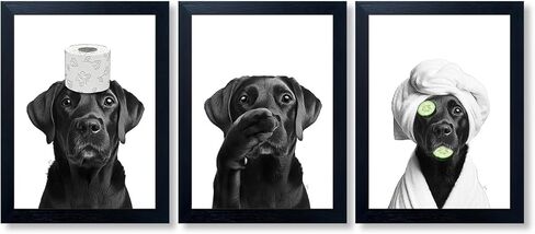 Highland Cow Bathroom Decor Framed Wall Art Farmhouse Black and White 3pcs Funny Animal In Toilet Picture Prints Cute Cow Bathroom Canvas Art in Saudi Arabia
