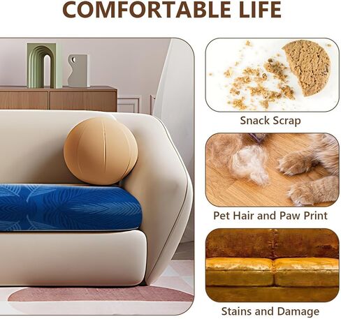 Abstract Geometric Printed Couch Cushion Covers 1 Piece-Washable Stretchy Replacement Covers for Single Sofa Seat, Non-Slip 1 Seater Sofa Slipcovers Pets Friendly Indoor Decor in Saudi Arabia