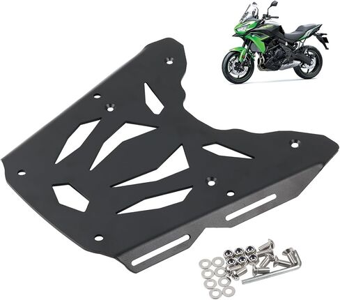 متوافق مع Kawasaki Versys 650 Versys650 15-23 رف الأمتعة الخلفي للدراجة النارية وقطعتين من شبكة الشحن، حامل الصندوق العلوي لحامل البضائع للدراجات النارية ودعامة ممتدة وملحقات حامل الرف in Kuwait