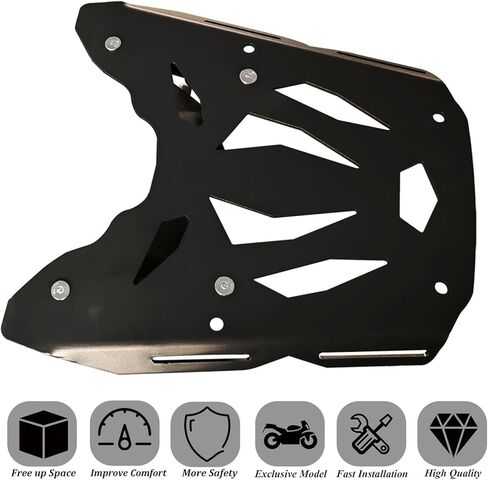 متوافق مع Kawasaki Versys 650 Versys650 15-23 رف الأمتعة الخلفي للدراجة النارية وقطعتين من شبكة الشحن، حامل الصندوق العلوي لحامل البضائع للدراجات النارية ودعامة ممتدة وملحقات حامل الرف in Kuwait