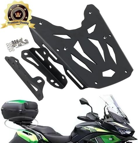 متوافق مع Kawasaki Versys 650 Versys650 15-23 رف الأمتعة الخلفي للدراجة النارية وقطعتين من شبكة الشحن، حامل الصندوق العلوي لحامل البضائع للدراجات النارية ودعامة ممتدة وملحقات حامل الرف in Kuwait