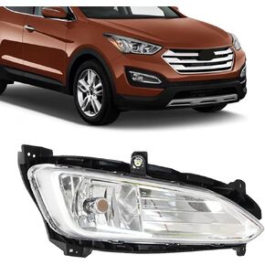 JX RACING Halogen Fog Lights W/Bulbs Assembly Compatible with 2013 2014 2015 2016 Hyundai Santa Fe Sport Bumper Clear Len Fog Lamps 922014Z000 HY2593141 (Left+Right Side) in Kuwait