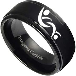 Unisex Black Swingers Ring with Swinger Symbol in Saudi Arabia