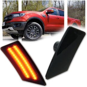 2 PCS Side Marker Lights for Ford Ranger Lariat XL XLT 2019-2023, Premium Ford Accessories 2019 2020 2021 2022 2023 Smoked Front Bumper Signal Lamps [Enhances Visibility] - Amber LED in Saudi Arabia