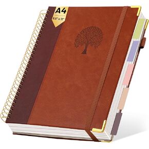 Yoment Hardcover Spiral Notebook 8.5" x 11" Pink 5 Subject Notebook College Ruled with Dividers Tabs 300 Pages Large Leather Spiral Journal Notebooks for Work School Note-Taking Business in Saudi Arabia