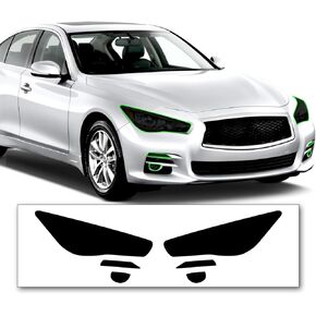 Pre-Cut Headlight Foglight & Turn Signal Tint Kit Compatible with Infiniti Q50 & Q50S 2014-2022 | Precision Cut Stretchable PPF Vinyl Overlay Cover Wrap (Dark Smoke) in Saudi Arabia
