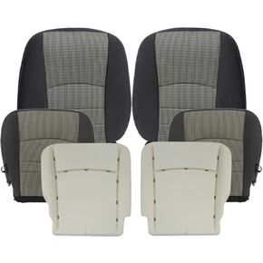 NLQR Front Driver and Passenger Side Bottom & Top Lean Back Replacement Cloth Seat Covers & Bottom Seat Foam Cushions Compatible with Dodge Ram 1500 2500 3500 4500 5500 2009 2010 2011 2012 in Kuwait