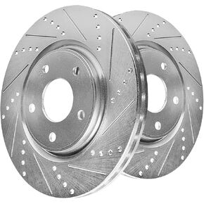 Rear Brake Rotors Compatible with 2010 Buick Allure, 2010-2016 Lacrosse, 2011-2017 Regal, Cadillac CT5 CT6 XTS, Chevy Camaro Impala Malibu Limited, Saab 9-5 Drilled Slotted Brakes, 12.4" Rotor in Kuwait