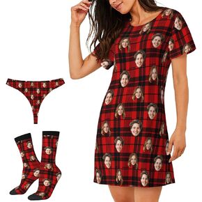 Custom Face Nightgowns For Women Personalized Nightgown Sleepshirt Sleepwear, Funny Gifts for Her Girlfriend Wife in Kuwait