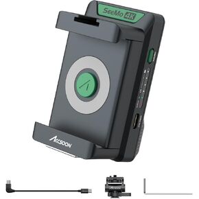 Accsoon SeeMo 4K HDMI محول إرسال الفيديو لجهاز iPhone iPad، شاشة UHD 2160 30 إطارًا في الثانية لجهاز iOS يدعم H.264 ضغط الفيديو RTMP تسجيل البث المباشر - أسود in Kuwait