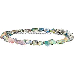 Natural Raw Ethiopian Black Opal Gemstone Polished Beads Dainty Choker Necklace, Handmade Jewelry, Healing Crystals, October Birthstone Gift for Women, 925 Sterling Silver Chain 18 inch in Kuwait
