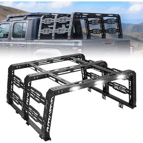 رف سرير Binary Star مقاس 22.5 بوصة مع 3 مصابيح LED، رف سرير الشاحنة متوافق مع 2020-2025 Jeep Gladiator Jt بدون غطاء تونيو، رفوف سرير سوداء لرف السرير للشاحنات. in Kuwait