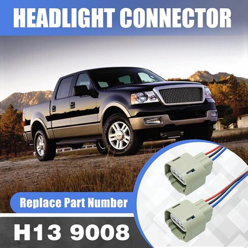 H13 9008 المصباح موصل ضفيرة سلك تسخير استبدال (2 قطعة) لفورد F-150 F150 2004-2019 in Kuwait