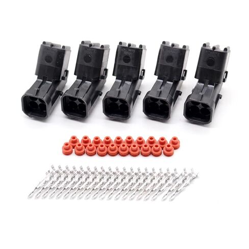 5 Sets 4 Pin Way 2 Row Weather Pack Male and Female Waterproof Connector With Terminals and Wire Seals Fit For MAP Sensor 12015798 12015024 (14-16 AWG) in Saudi Arabia