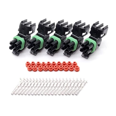 5 Sets 4 Pin Way 2 Row Weather Pack Male and Female Waterproof Connector With Terminals and Wire Seals Fit For MAP Sensor 12015798 12015024 (14-16 AWG) in Saudi Arabia