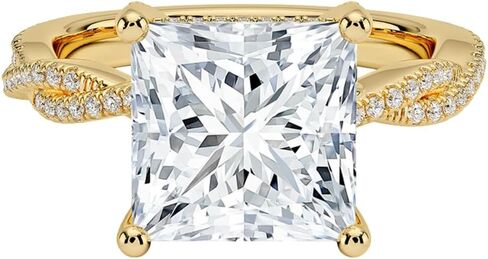 1-5 CT Moissanite Engagement Ring VVS1 10K 14K 18K Solid Gold & 925 Sterling Silver Twisted Moissanite Ring Christmas Gift For Her in Kuwait